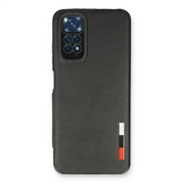 Xiaomi Redmi Note 11 Kılıf Loop Deri Silikon - Siyah