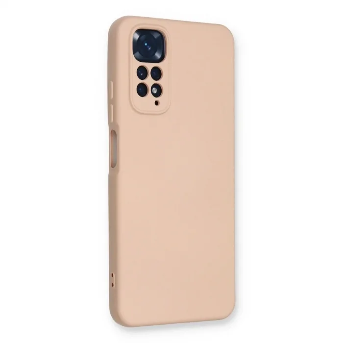 Xiaomi Redmi Note 11 Kılıf Nano İçi Kadife Silikon - Pudra