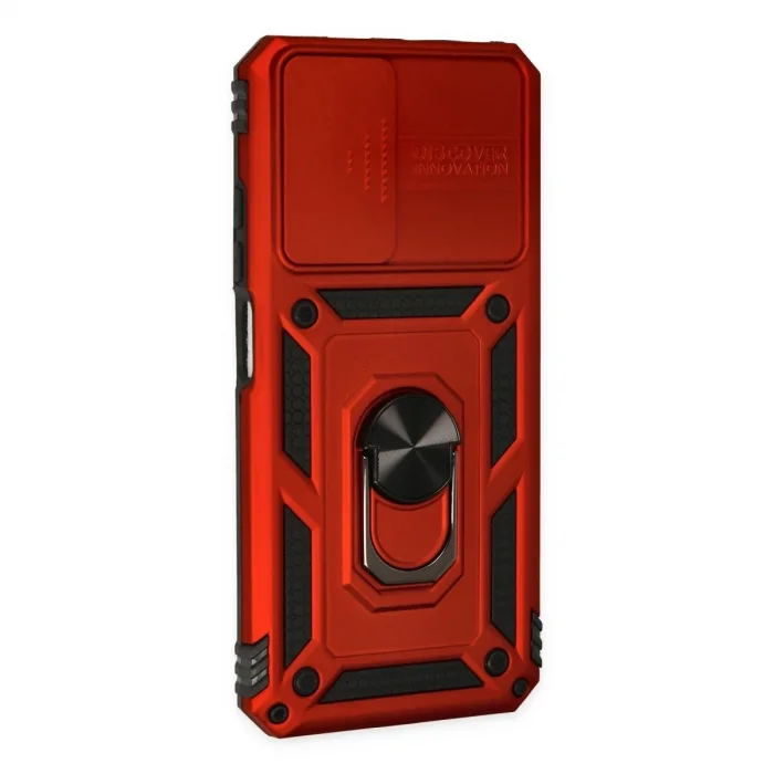 Xiaomi Redmi Note 11 Kılıf Pars Lens Yüzüklü Silikon - Kırmızı
