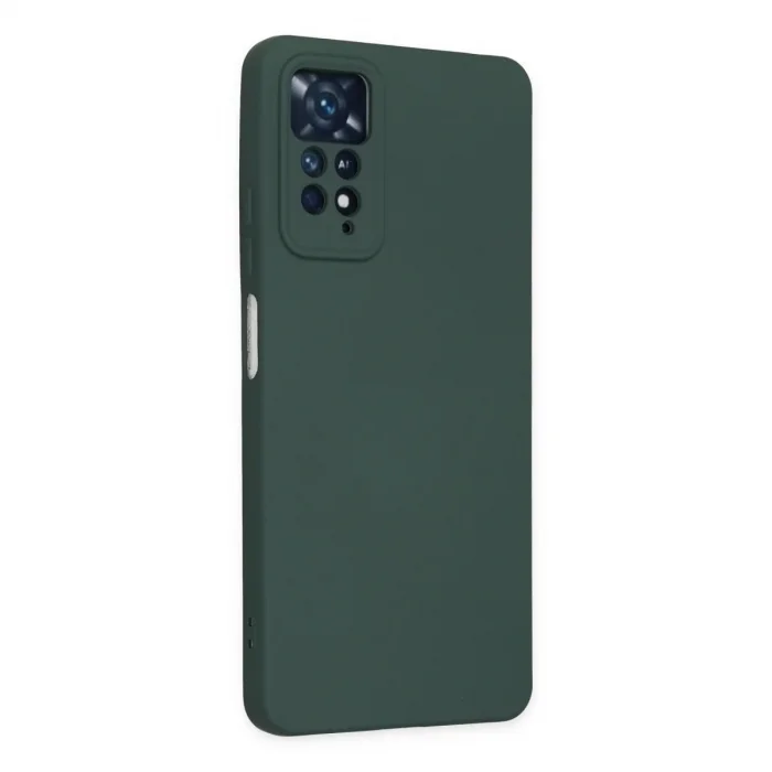 Xiaomi Redmi Note 11 Pro Kılıf Nano İçi Kadife Silikon - Koyu Yeşil