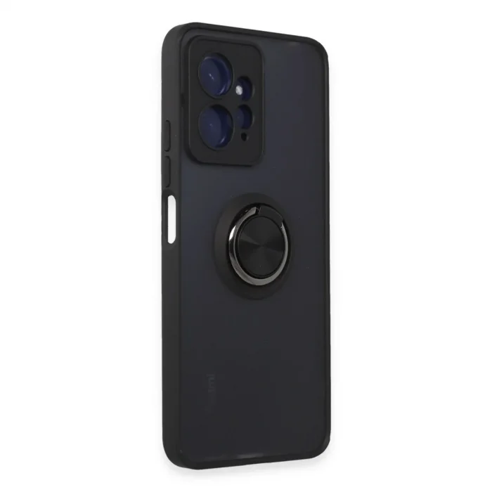 Xiaomi Redmi Note 12 4g Kılıf Montreal Yüzüklü Silikon Kapak - Siyah