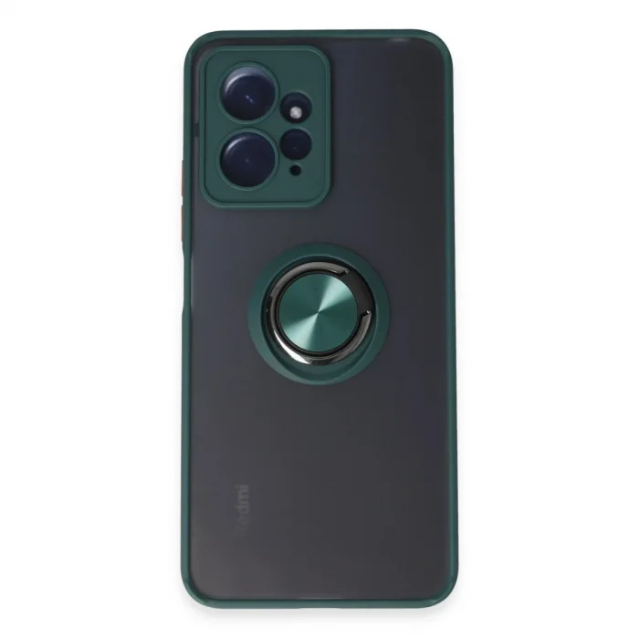 Xiaomi Redmi Note 12 4g Kılıf Montreal Yüzüklü Silikon Kapak - Yeşil