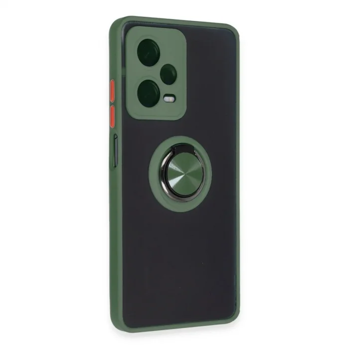 Xiaomi Redmi Note 12 5g Kılıf Montreal Yüzüklü Silikon Kapak - Yeşil