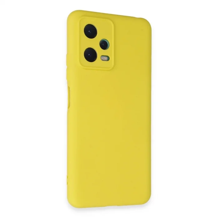 Xiaomi Redmi Note 12 5g Kılıf Nano İçi Kadife Silikon - Sarı