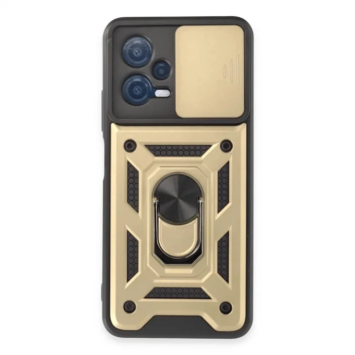 Xiaomi Redmi Note 12 5g Kılıf Pars Lens Yüzüklü Silikon - Gold