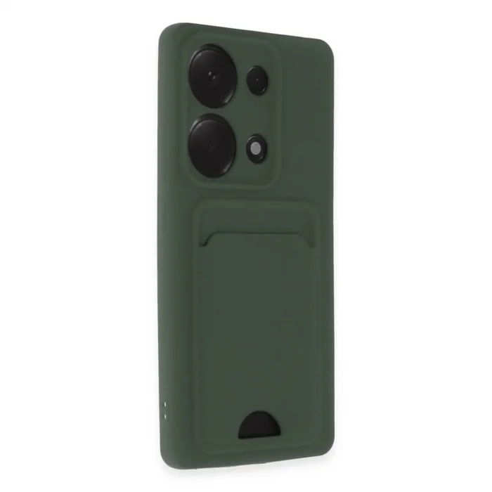 Xiaomi Redmi Note 13 Pro 4g Kılıf Kelvin Kartvizitli Silikon - Koyu Yeşil