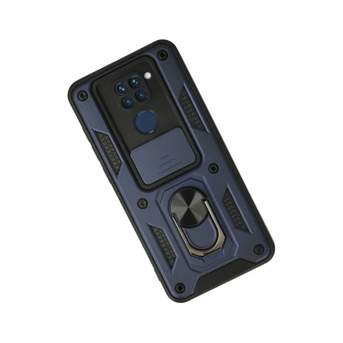 Xiaomi Redmi Note 9 Kılıf Pars Lens Yüzüklü Silikon - Lacivert