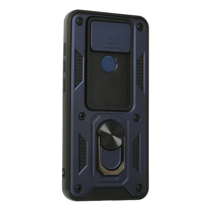Xiaomi Redmi Note 9 Kılıf Pars Lens Yüzüklü Silikon - Lacivert