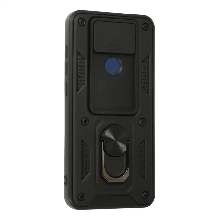 Xiaomi Redmi Note 9 Kılıf Pars Lens Yüzüklü Silikon - Siyah