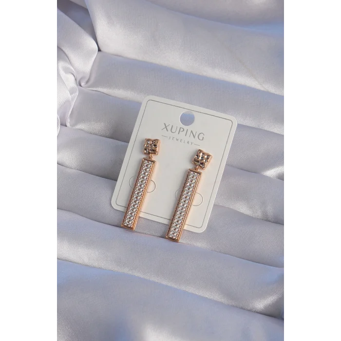 XUPİNG Rose Renk Zirkon Taşlı Su Yolu Küpe