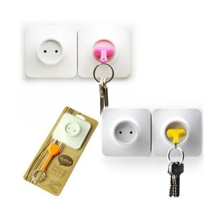 Yapışkanlı Priz Görünümlü Kapı Duvar Tipi Anahtarlık Askılık (5047)