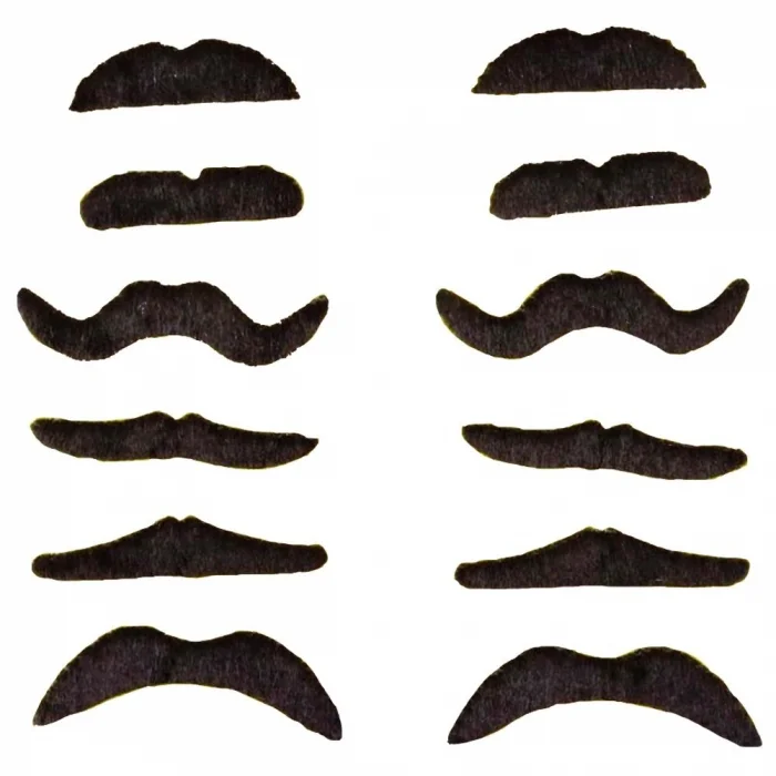 Yapışkanlı Takma Bıyık 6 Model 12 Adet Set