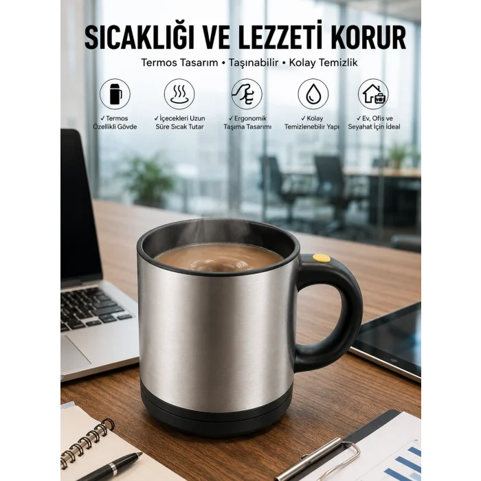 Yazılı Kupa Kendi Kendini Karıştıran Mikser Kupa Termos Bardak