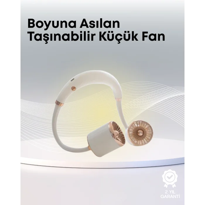 Yazlık Taşınabilir Sessiz Boyun Fanı 3 Kademe Hız Ayarlı