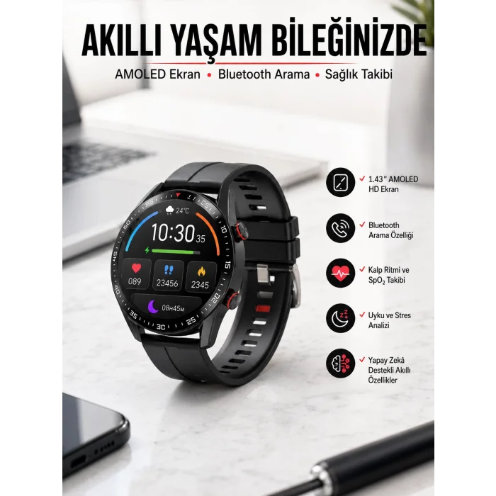 Yeni Nesil Akıllı Saat Arama Cevaplayan Uzun Pil Ömrü Müzik Dinleme