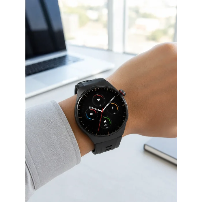 Yeni Nesil Akıllı Saat Bluetooth Görüşme, Sağlık Takibi, AMOLED Ekran ve 3 Kordon Seti