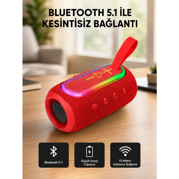 Yeni Nesil Bluetooth 5.1 Hoparlör – Güçlü Ses, Hızlı Bağlantı, Uzun Pil Ömrü