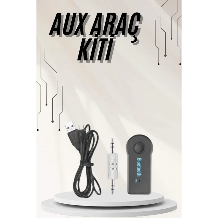 Yeni Nesil Bluetooth Aux Araç Kiti Siyah TV Tablet Telefon Araç Araba