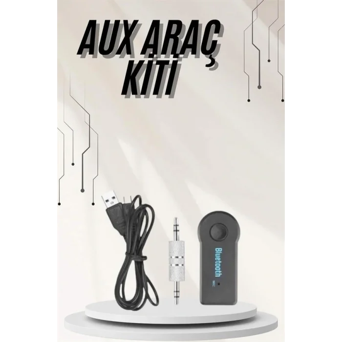Yeni Nesil Bluetooth Aux Araç Kiti Siyah TV Tablet Telefon Araç Araba