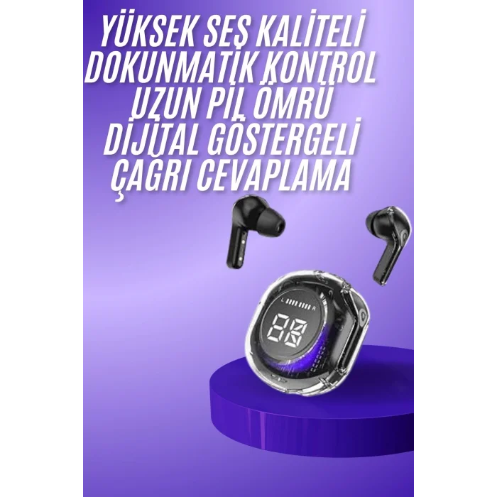 Yeni Nesil Bluetooth Kulaklık Dijital Göstergeli  Dokunmatik 5.3 Kablosuz