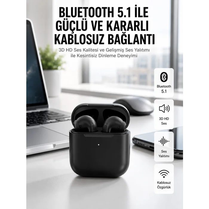Yeni Nesil Bluetooth Kulaklık İOS Android Uyumlu HD Ses Performansı