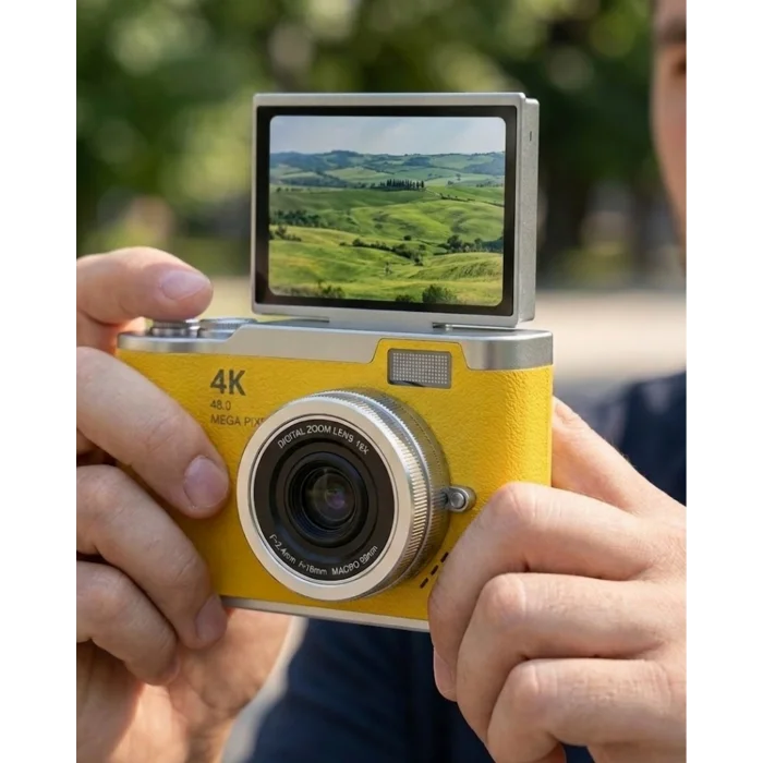 Yeni Nesil Dijital Kamera 48 MP 4K Video Zoomlu Selfie ve Vlog Kamera