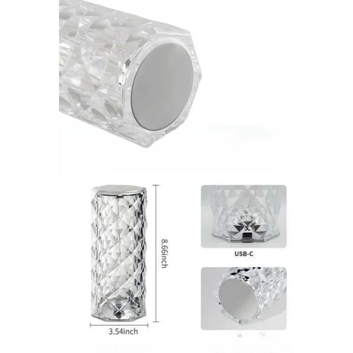 Yeni Nesil Modern Kristal Masa ve Gece Lambası Dokunmatik Renk Değiştirebilen