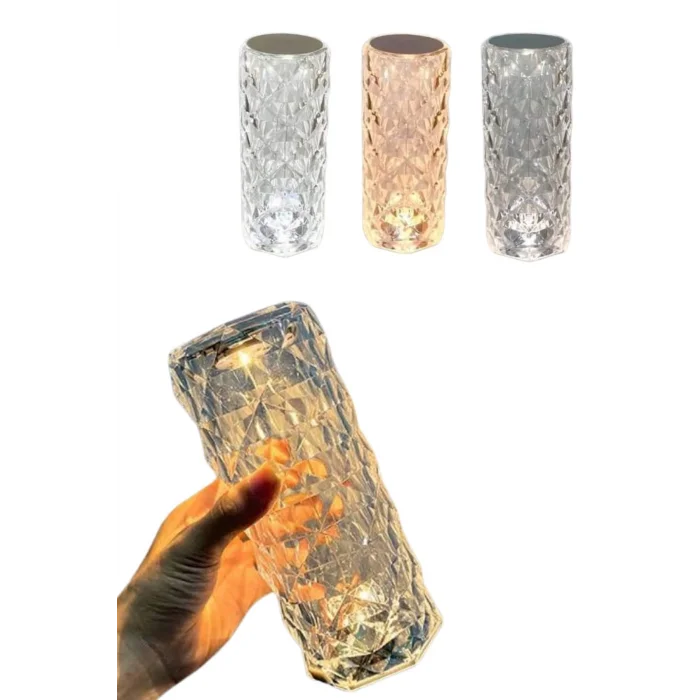 Yeni Nesil Modern Kristal Masa ve Gece Lambası Dokunmatik Renk Değiştirebilen