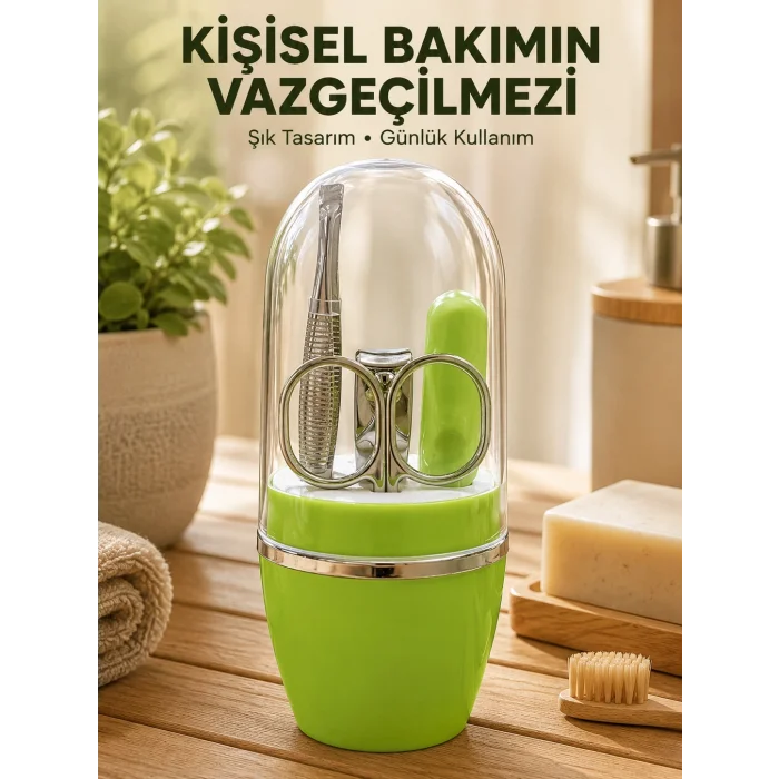 Yeşil Manikür Pedikür Bakım Seti Çok Amaçlı Kişisel Bakım Kiti