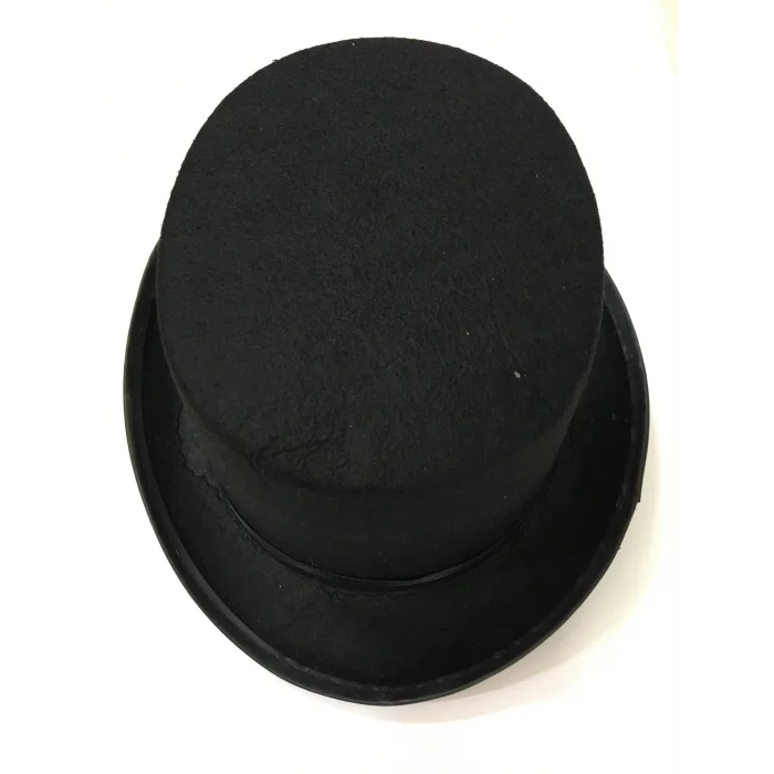 Yetişkinler İçin Siyah Renk Ringmaster Sihirbaz Şapkası Fötr Şapka 15 cm