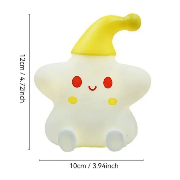 Yıldız Figürlü Pofuduk LED Gece Lambası – Yumuşak Dokulu Masaüstü Aydınlatma, Çocuk Odası ve Dekoratif Şarjlı Ortam Işığı (5047)