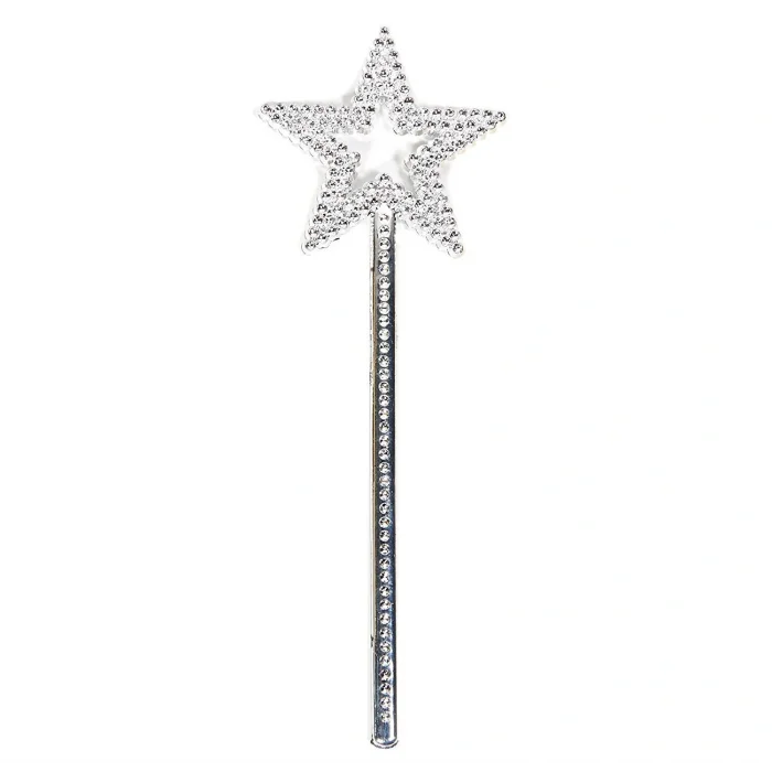 Yıldız Model Peri Asası Melek Asası Prenses Asası Metalize Gümüş Renk (5047)