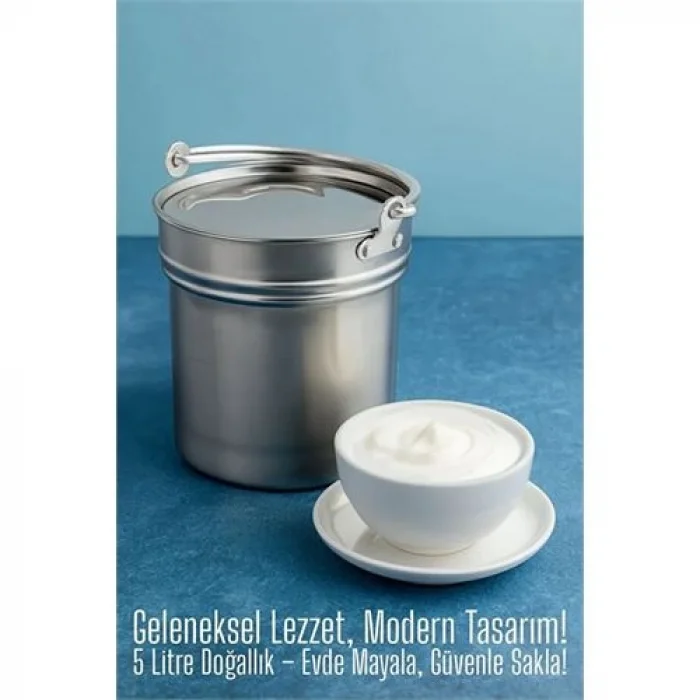 Yoğurt Bakracı – Paslanmaz Çelik 5 Litre |  Kapaklı, Hijyenik ve Dayanıklı 719597