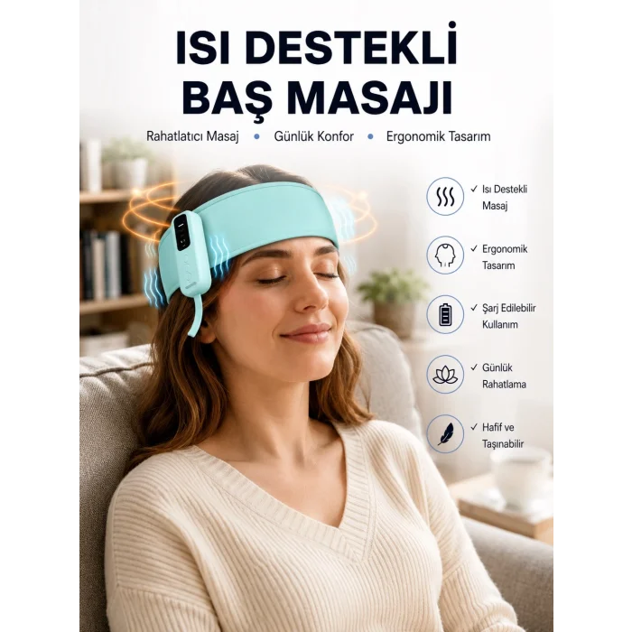 Yumuşak Dokulu Baş Masaj Bandı Günlük Kullanıma Uygun Yeni Nesil