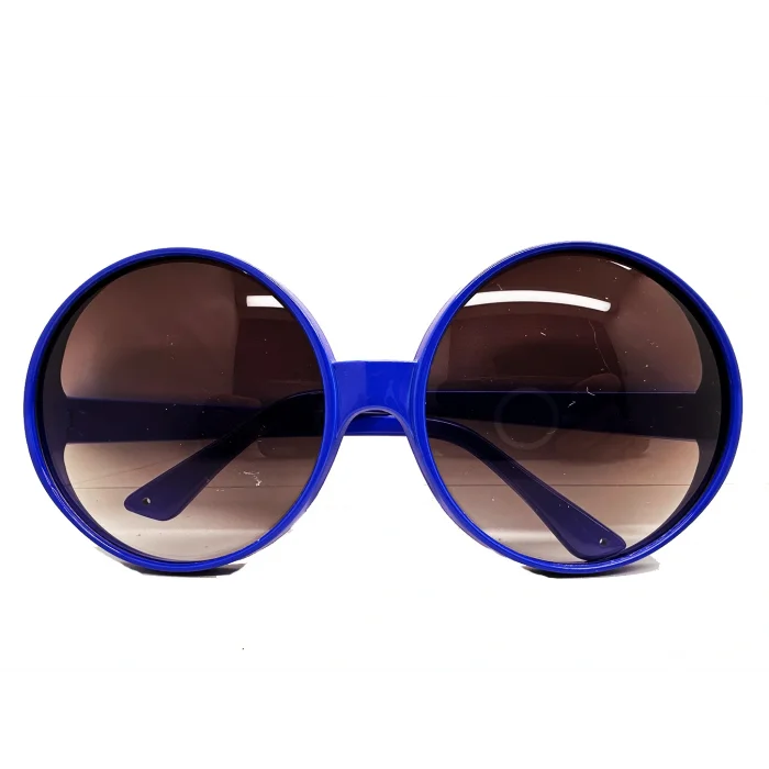 Yuvarlak Yeşilçam 80 li 90 lı Yıllar Parti Gözlüğü Retro Mavi Renk (5047)