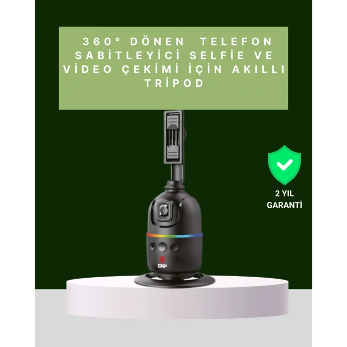 Yüz Takipli 360° Akıllı Gimbal Telefon ve Aksiyon Kamera Uyumlu
