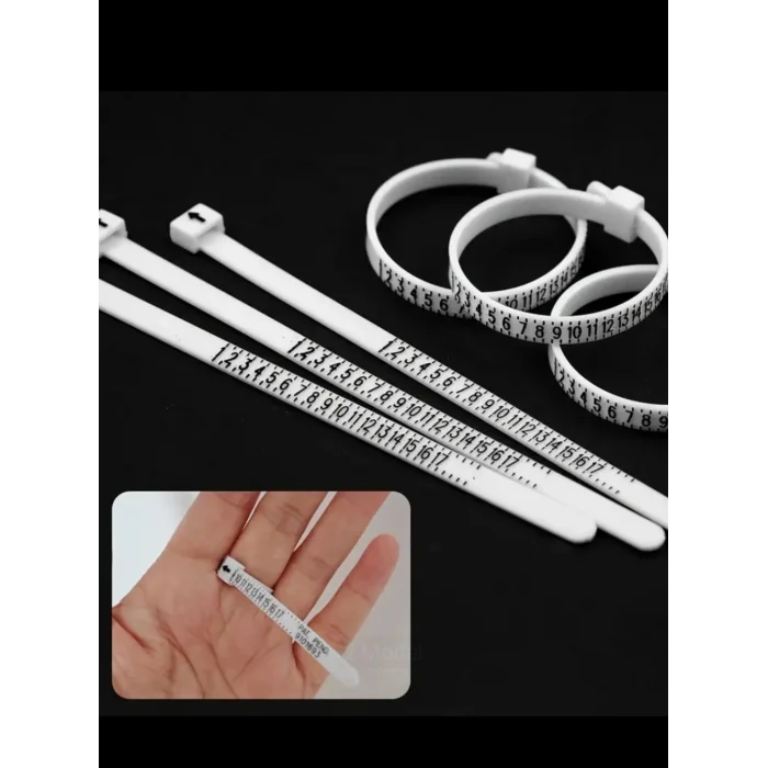 Yüzük Ölçüsü Alma Aleti Parmak Yüzük Ölçer Aparatı Ring Sizer Yüzük Ölçme Ölçü Seti - 2 Adet