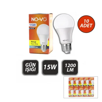 10 ADET 15W GÜN IŞIK LED AMPUL 1200LM 3000K 15.000 SAAT ÖMÜR (5047)