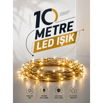 10 Metre Led Işık Gün Işığı Her Ortama Uygun Ampüllü