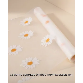 10 Metre Papatya Desenli Kolay Temizlenebilir Çekmece Matı