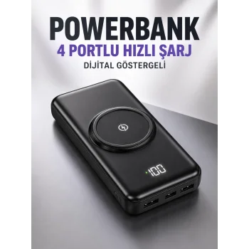 10.000 Mah Powerbank 4 Portlu Hızlı Şarj Dijital Göstergeli