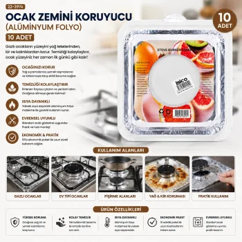 10PCS 20.5CM OCAK ZEMİNİ KORUYUCU ALÜMİNYUM FOLYO (5047)