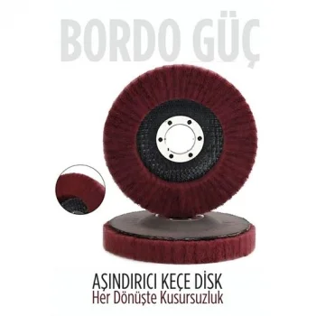 11 cm Endüstriyel Aşındırıcı Keçe Disk – 22 mm İç Çaplı Zımpara Fırçası 722478