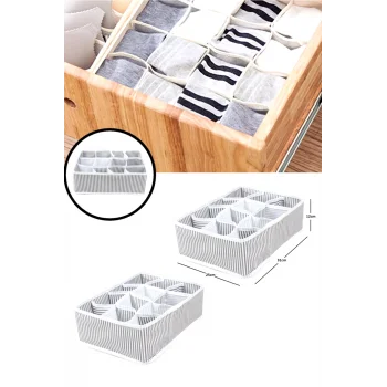 12 Bölmeli Pratik Bölmeli Çekmece Düzenleyici Organizer(İç Çamaşırı Kravat Çorap Düzenleyici)