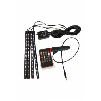 12 Ledli RGB Işıklı Araç Içi Ayak Altı Led Oto Ampul Kumandalı 7 Renk