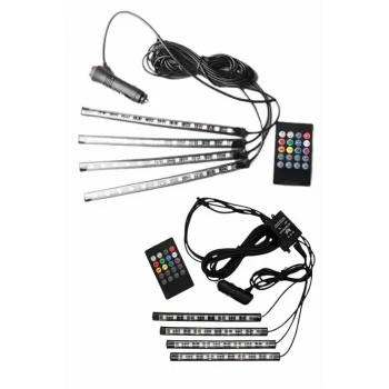 12Lİ Şerit Led Işık RGB Sese ve Müziğe Duyarlı Araç İçi Ayak Altı