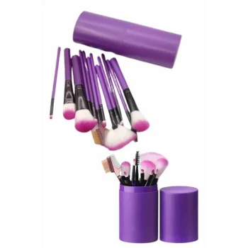 12 Parça Makyaj Fırça Seti Profesyonel Fondöten Allık Far Kontür Fırçası