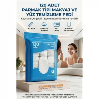 120li Parmak Tipi Makyaj Temizleme Pedi, Yüz & Tonik Pamuğu 723167