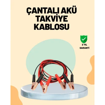 1200 Amper Jumper Kablo 2 Metre Bakır Uçlu Araç Takviye Seti