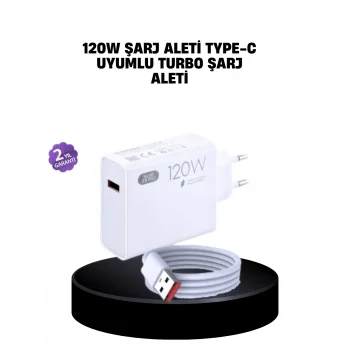 120W Mi Turbo Destekli Hızlı Şarj Cihazı Type-C Uyumlu Akım Korumalı